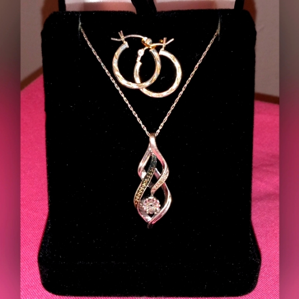 925 Sterling Silver Necklace and Earrings